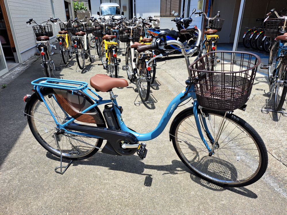ヤマハパス電動アシスト26インチ キャンディブルー綺麗な車体です
